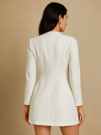SASSAFRAS Women V-Neck Mini Blazer Dresses