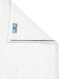 KLOTTHE White & Green 400 TC King Bedsheet with 2 Pillow Covers
