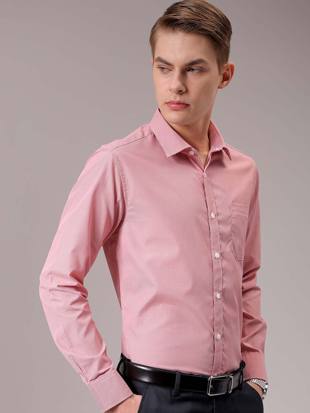 The Indian Garage Co. X Luxe Men Spread Collar Micro Checked Slim Fit Formal Shirt