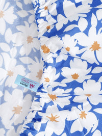 Myntra Elegant Homes White Floral Polycotton 300 TC Fitted King Fine Bedsheet dengan 2 Sarung Bantal-98 x 87 inci