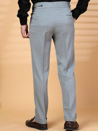 KLOTTHE Men Grey Lycra Formal Formal Trousers