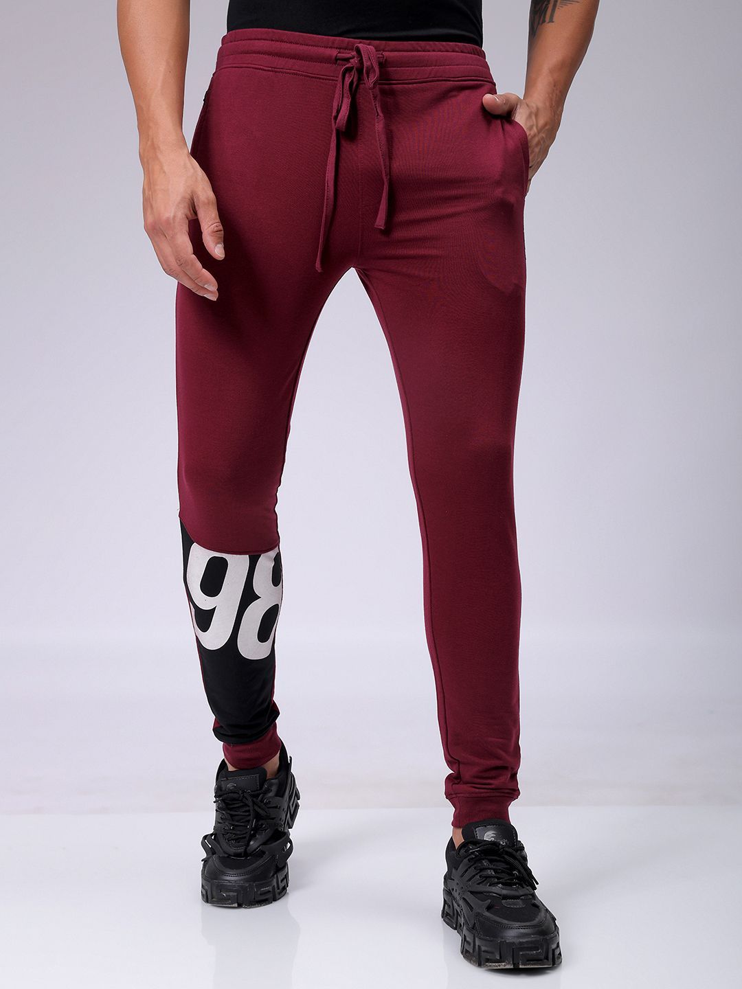 The Indian Garage Co Men Typography Mid Rise Joggers