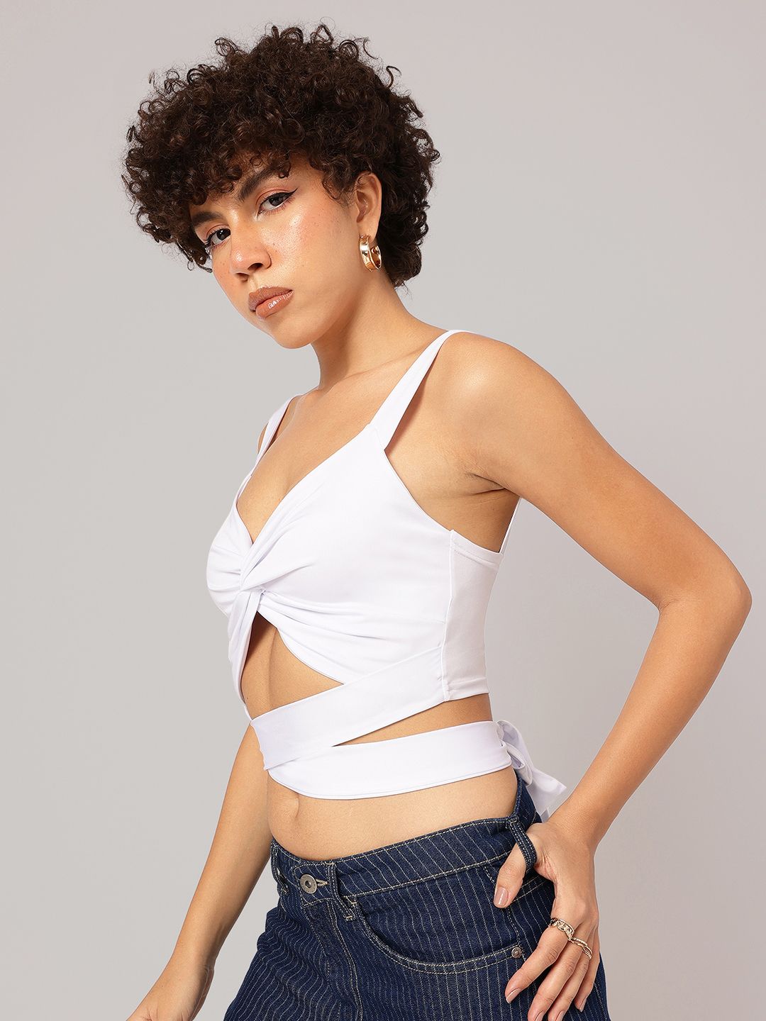 DressBerry Crossover Chaos Twisted Tie-Up Crop Top