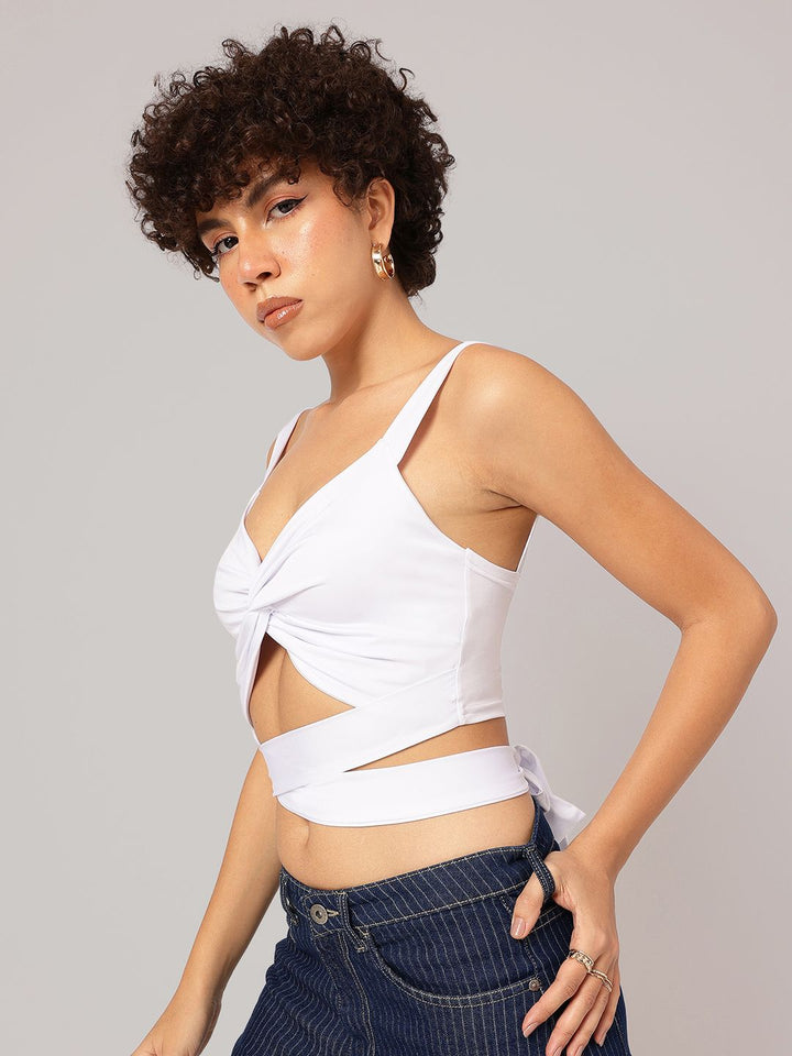 DressBerry Crossover Chaos Twisted Tie-Up Crop Top