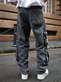 Powerlook Men Loose Baggy Fit Pure Cotton Denim Cargos