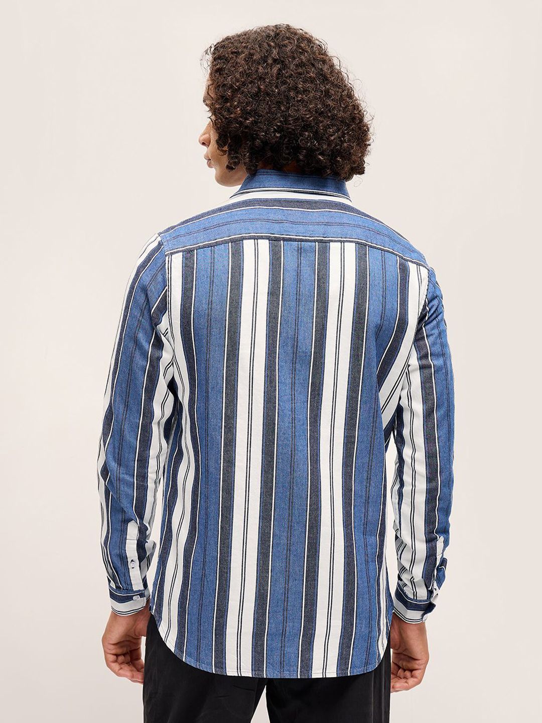 THE BEAR HOUSE Men Striped Slim Fit Cotton Casual Shirt