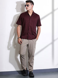 Thomas Scott Men Smart Fit Cutaway Collar Textured Casual Shirt