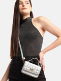 DressBerry Quilted Structured Satchel Bag