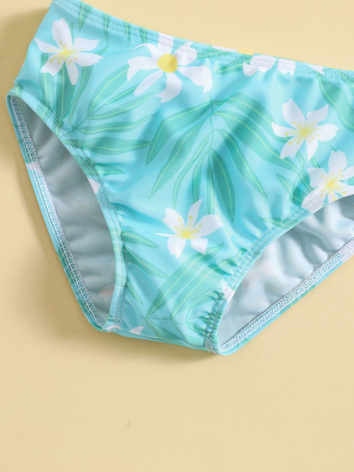 YK Infant Girls Printed Top & Briefs Swim Set