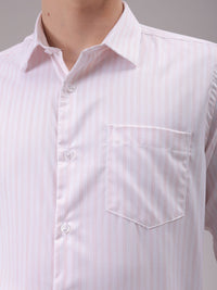 The Indian Garage Co. X Luxe Men Cutaway Collar Vertical Striped Slim Fit Formal Shirt