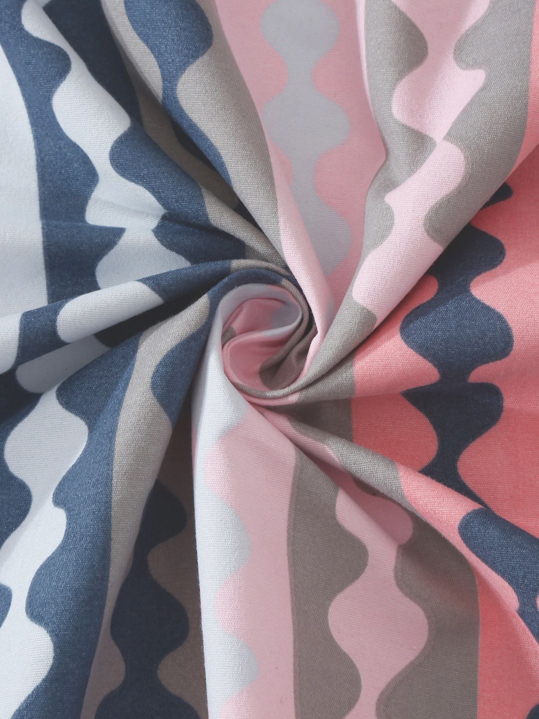 Myntra Elegant Homes Blue & Pink Abstract Printed 300 TC Single Bedsheet Set