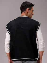 The Indian Garage Co Men Printed V-Neck Pullover Sweater