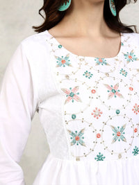 Vishudh Women Floral Embroidered Fit and Flare Mini Dress