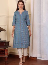 W Women Floral Printed Thread Work Kurta