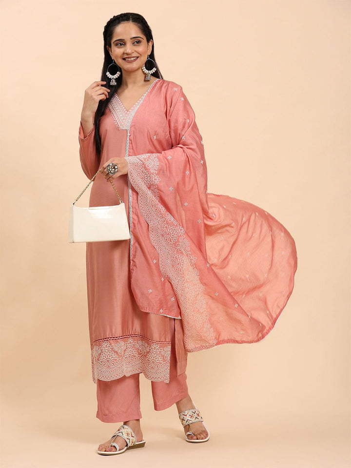Mamicha Women Floral Printed Regular Pure Cotton Kurta with Palazzos & With Dupatta