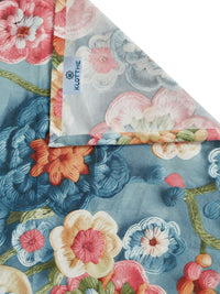 KLOTTHE Biru & Merah Bunga Bercetak 300 TC Cadar 7D Tunggal Dengan Sarung Bantal- 2.25mx1.5m