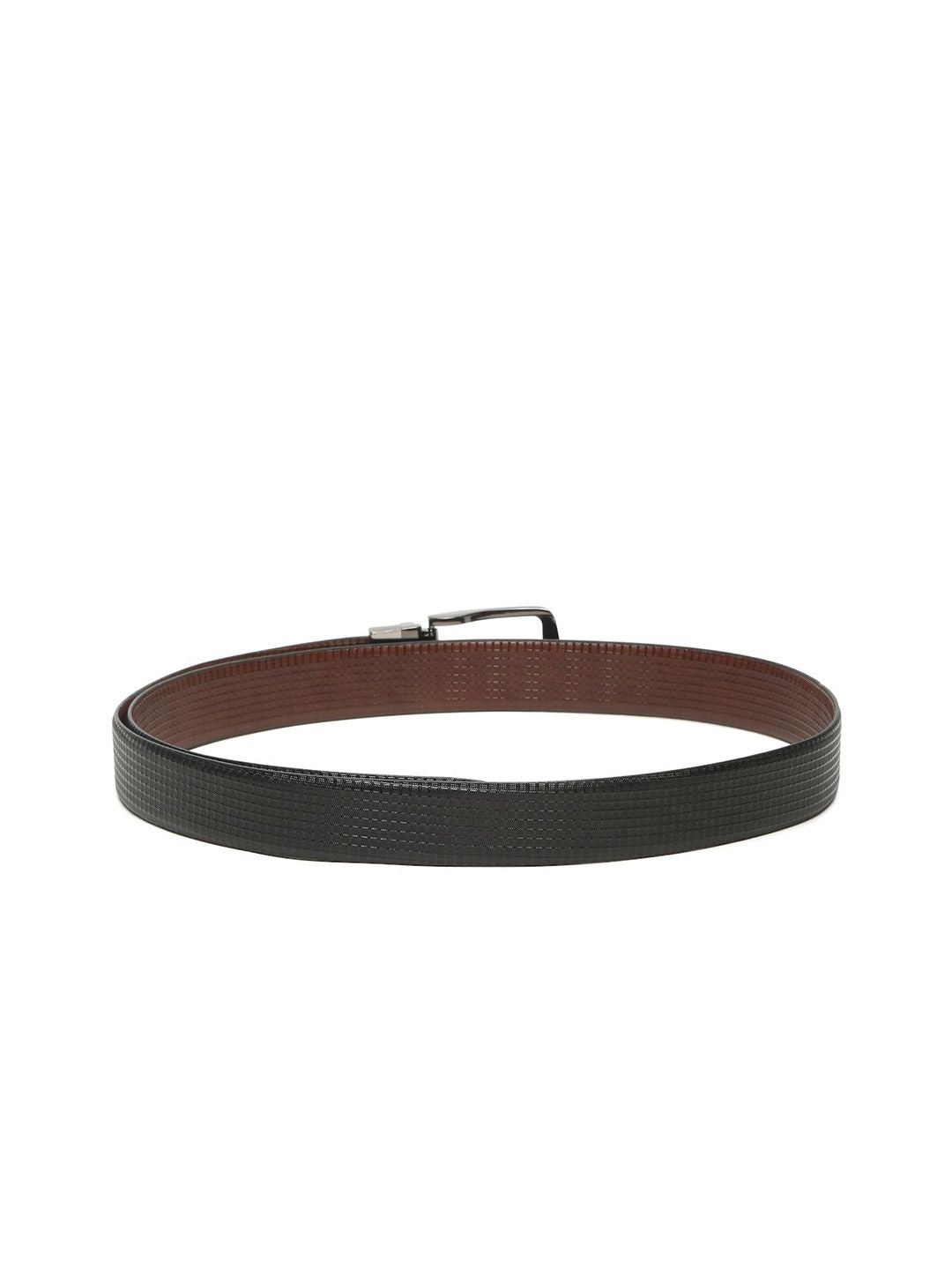 Teakwood Leathers Men Textured Leather Reversible Formal Belt