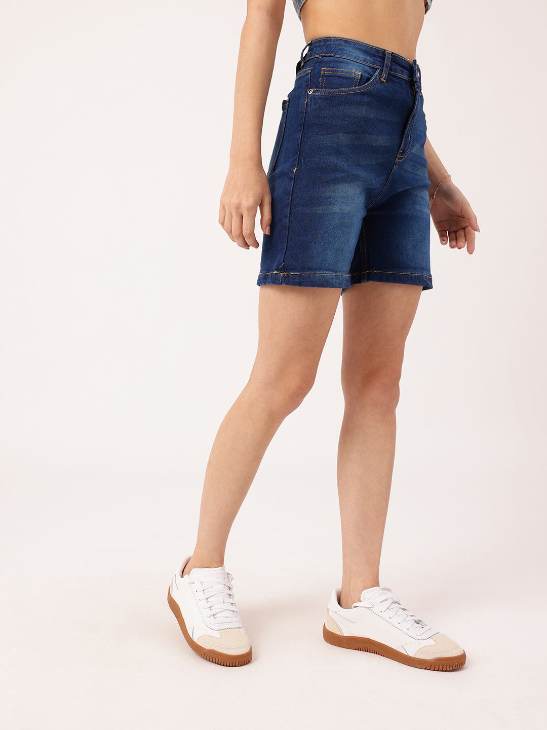 DressBerry Women Street Cool Faded Denim Shorts