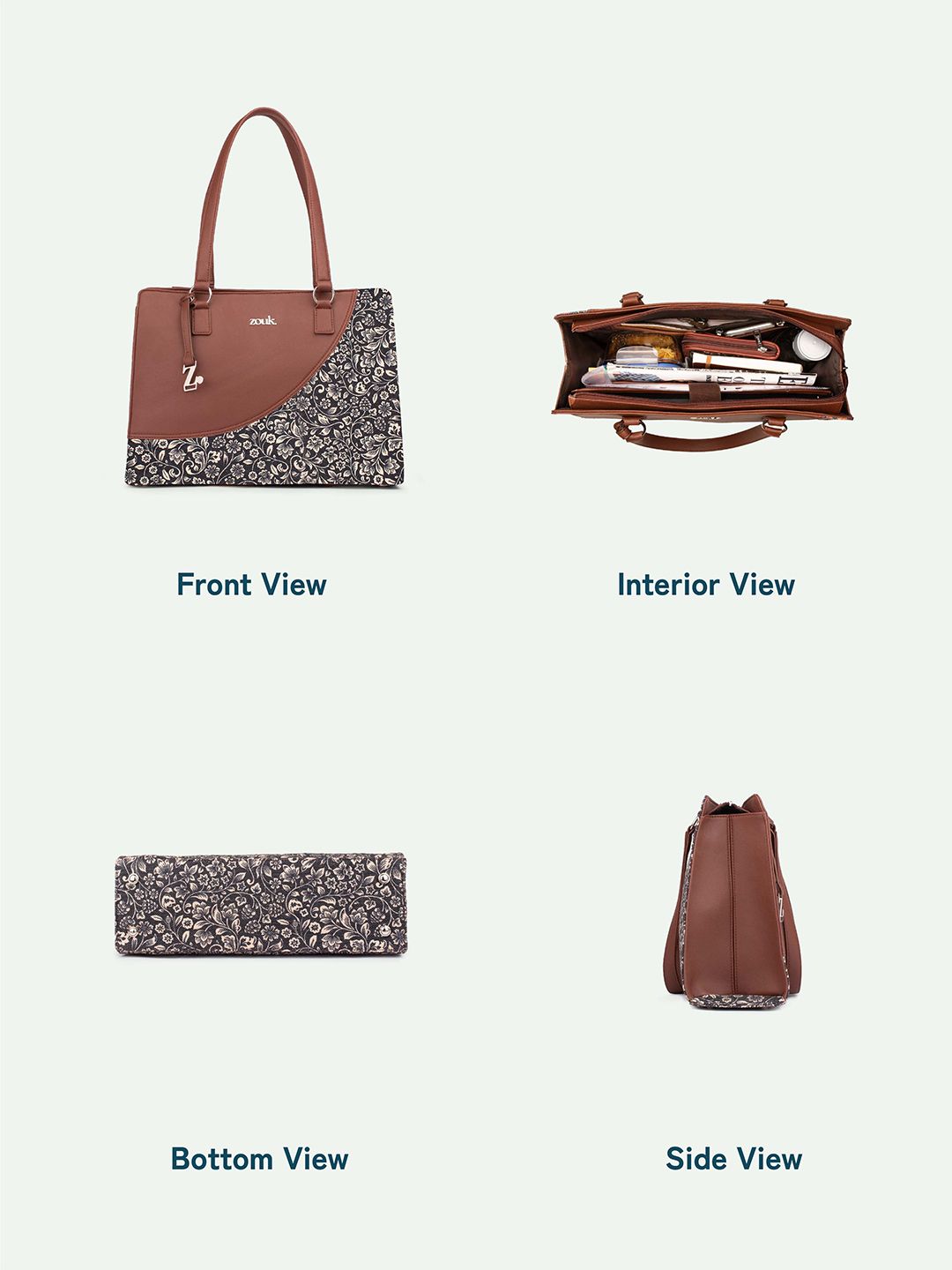 ZOUK Women Floral Printed Structured Shoulder Bag