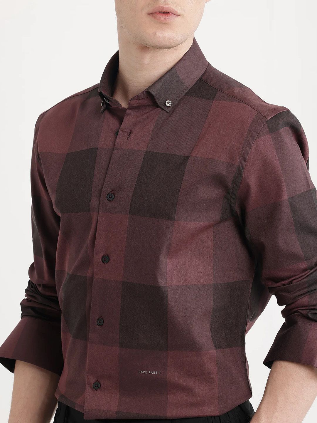 RARE RABBIT Men Comfort Opaque Checked Casual Shirt