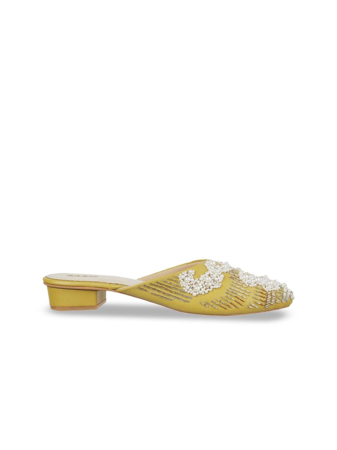Mochi Women Woven Design Mules Flats