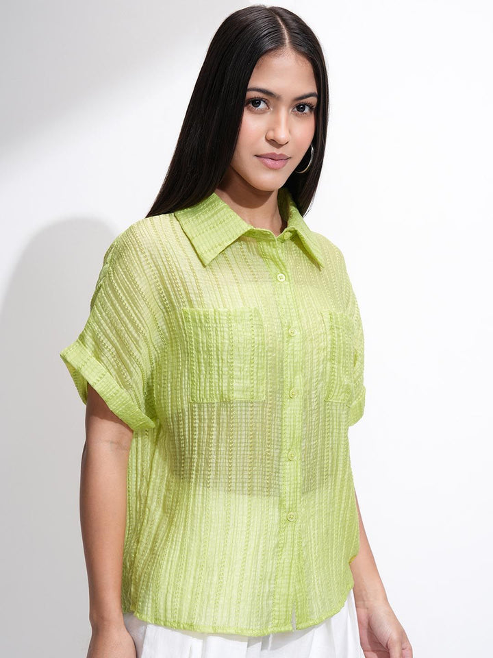 Tokyo Talkies Women Solid Relaxed Fit Shirt