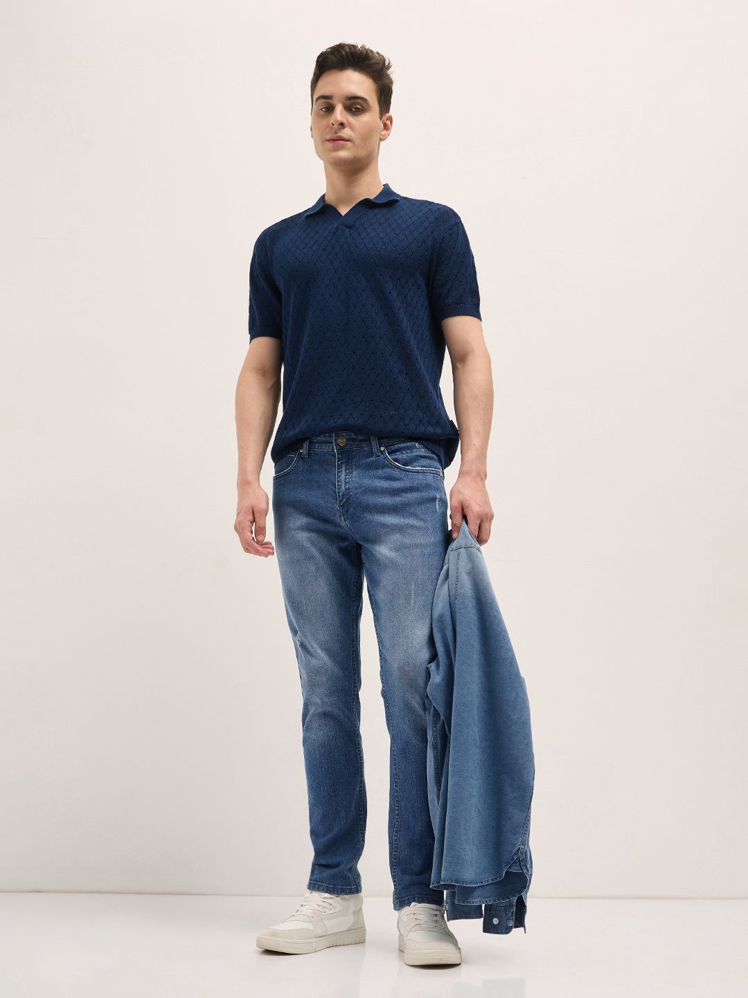 THE BEAR HOUSE Men Cotton Slim Fit Light Fade Jeans