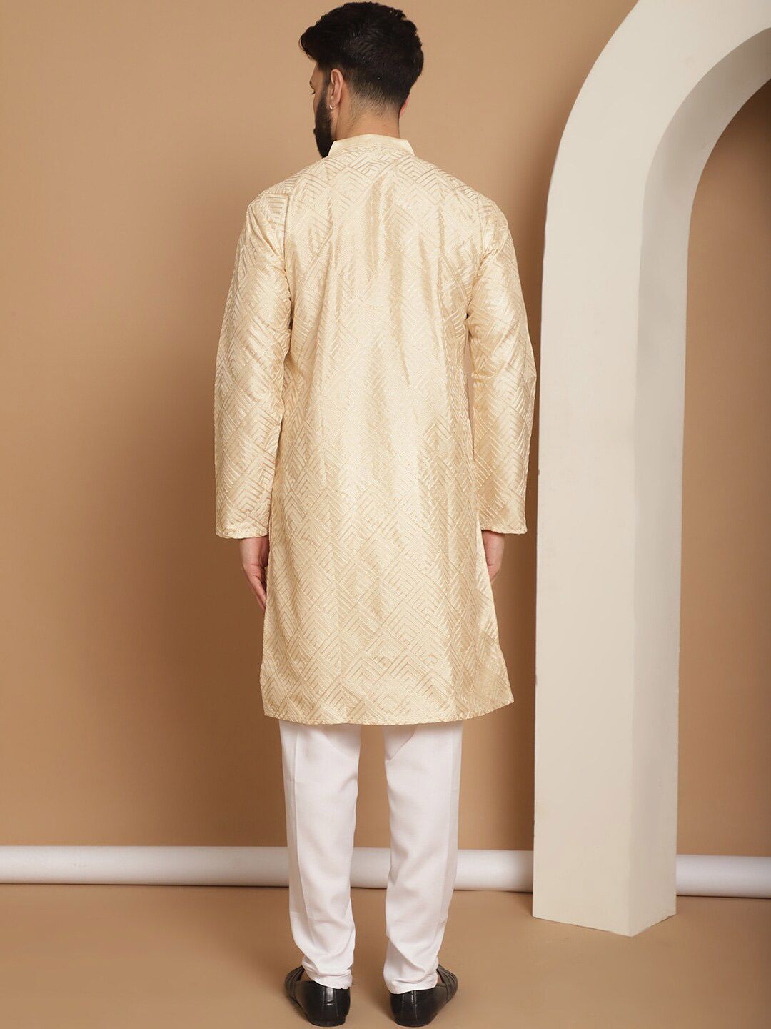 Anouk Embroidered Regular Pure Cotton Thread Work Detail Straight Kurta with Churidar