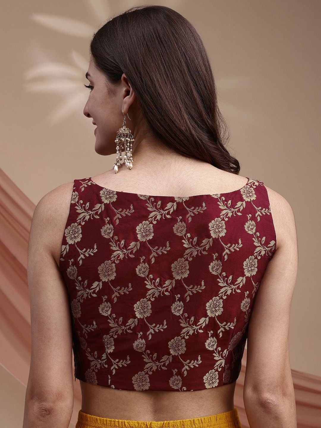 Tikhi Imli Woven Design Brocade Saree Blouse