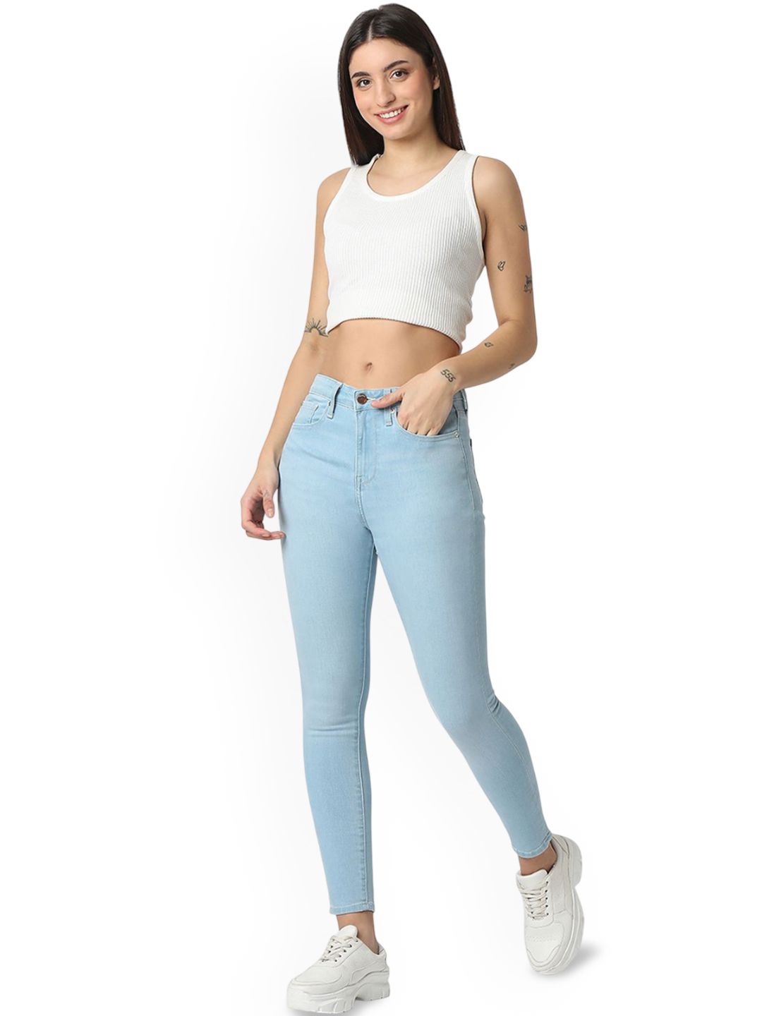 SPYKAR Women Super Skinny Fit High-Rise Light Fade Jeans