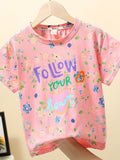 YK Girls Printed Pockets T-shirt
