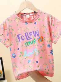 YK Girls Printed Pockets T-shirt