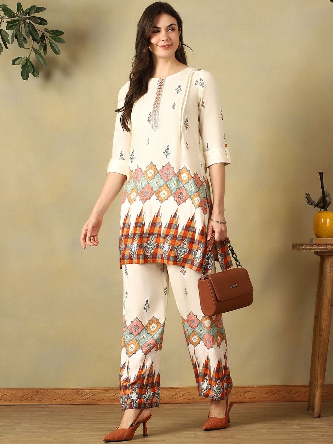 Mamicha Cotton Printed Tunic with Palazzos