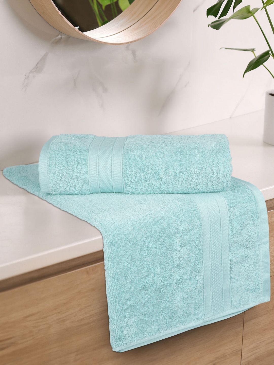 MYTRIDENT Blue 2 Pieces Cotton 500 GSM Bath Towel