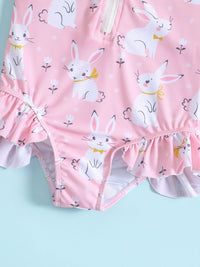 YK Infant Girls Printed Long Sleeve Bodysuit