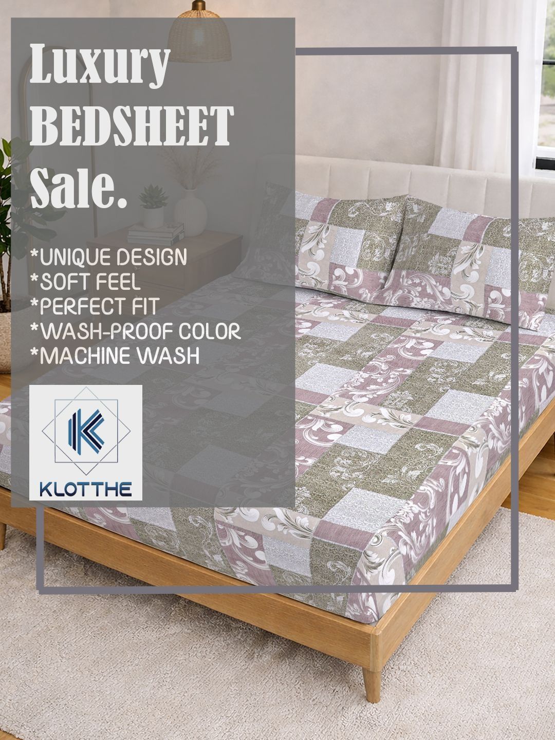 KLOTTHE Multi Floral Printed 300 TC King  Bedsheets
