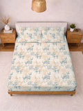 Myntra Elegant Homes Berwarna Krim Bunga 300 TC Cadar King dengan 2 Sarung Bantal