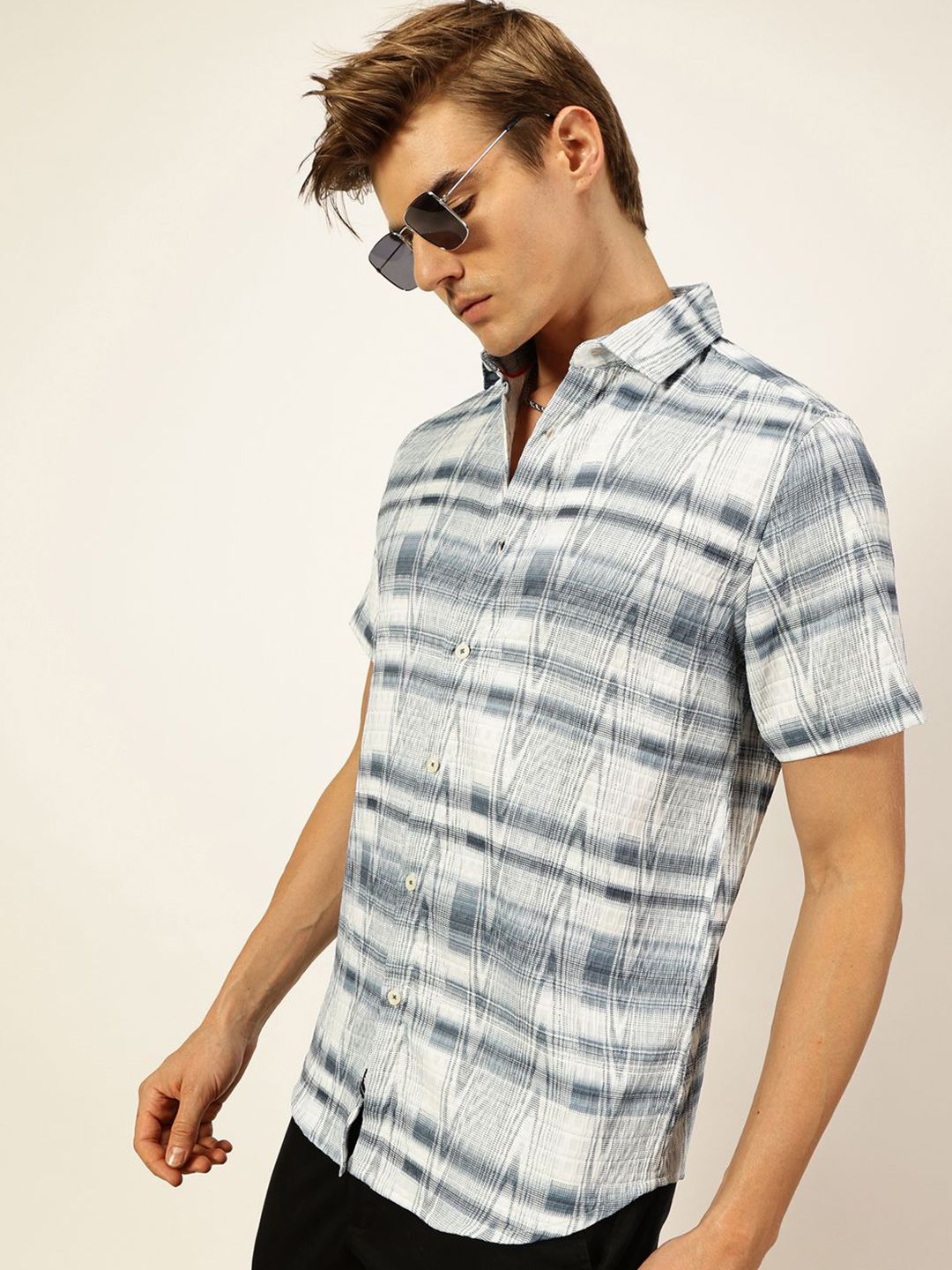 Thomas Scott Men Premium Slim Fit Opaque Printed Casual Shirt