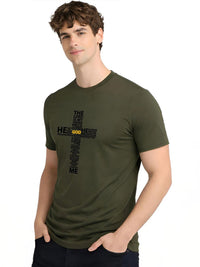 ADRO Typography Printed Round Neck Short Sleeves Regular Fit Pure Cotton T-shirt