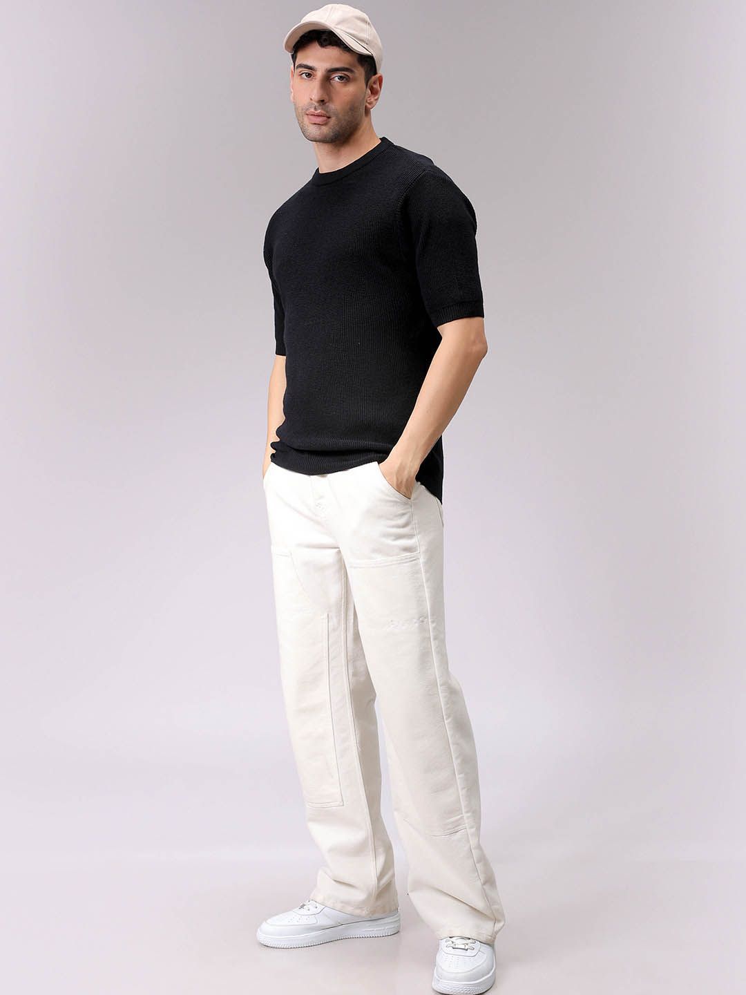 The Indian Garage Co Men Solid Round Neck Pullover