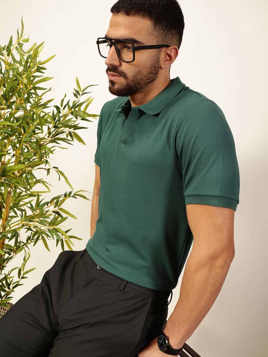 Thomas Scott Men Anti Odour Solid Polo Collar T-shirt