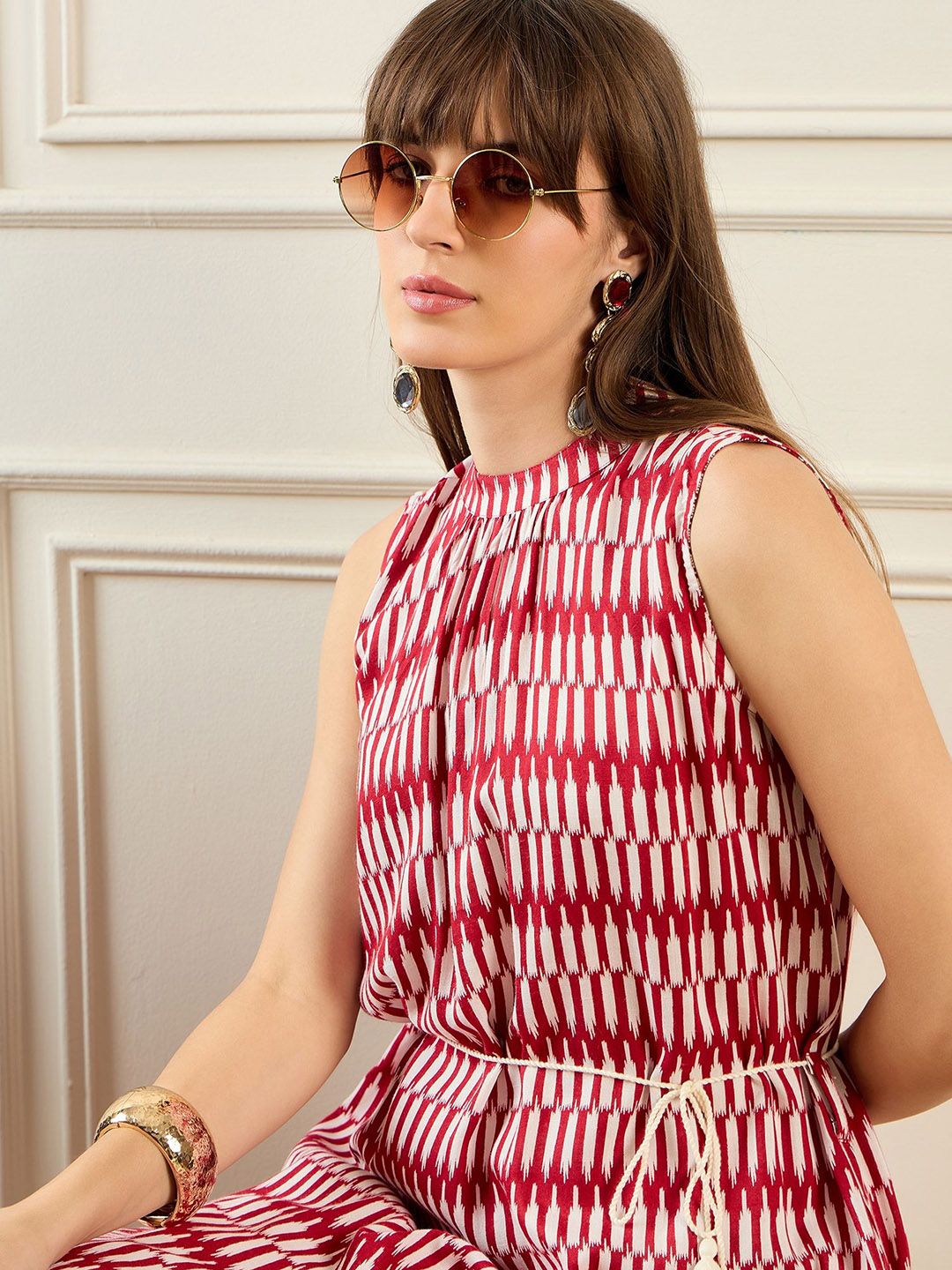 Indo Era Geometric Printed  A-line Kurta