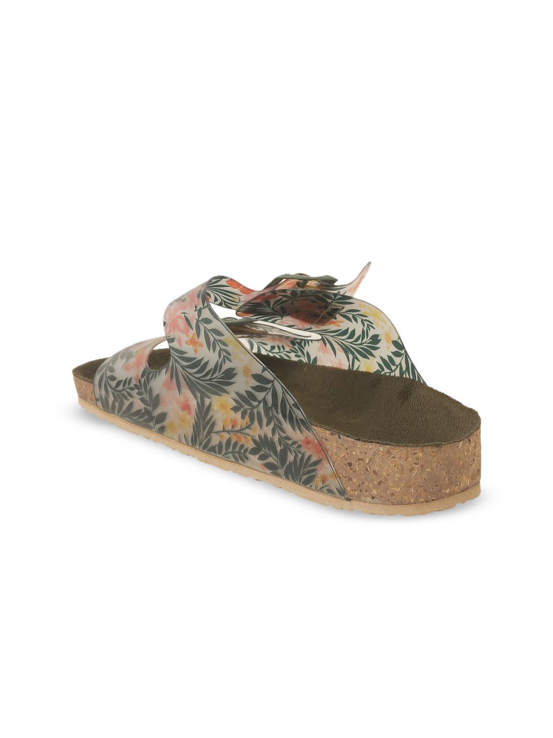 Mochi Women Printed Open Toe Flats with Bows