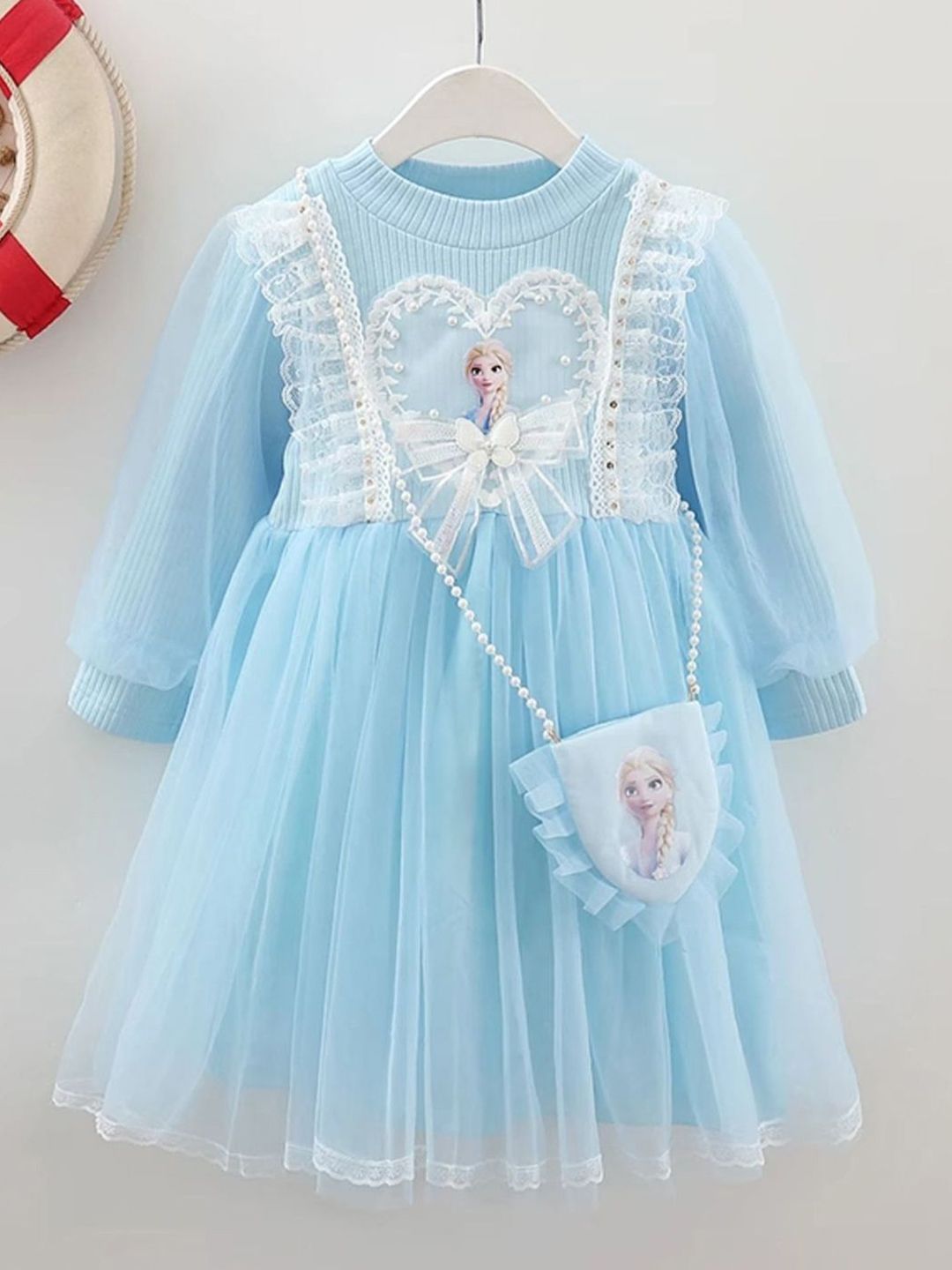 YK Girls Reka Bentuk Self Puff Lengan A-Line