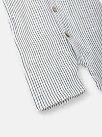 Nauti Nati Boys Striped Romper Bow At Placket Collar Neck Romper For 0-2 Years
