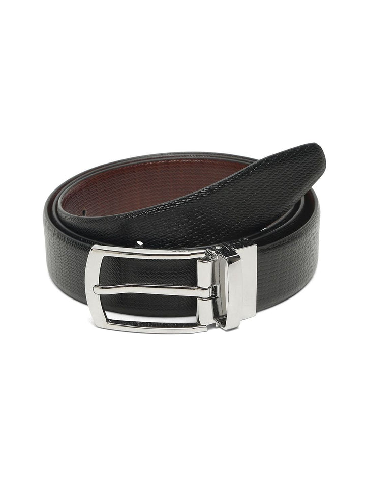 Teakwood Leathers Men Textured Leather Reversible Formal Belt