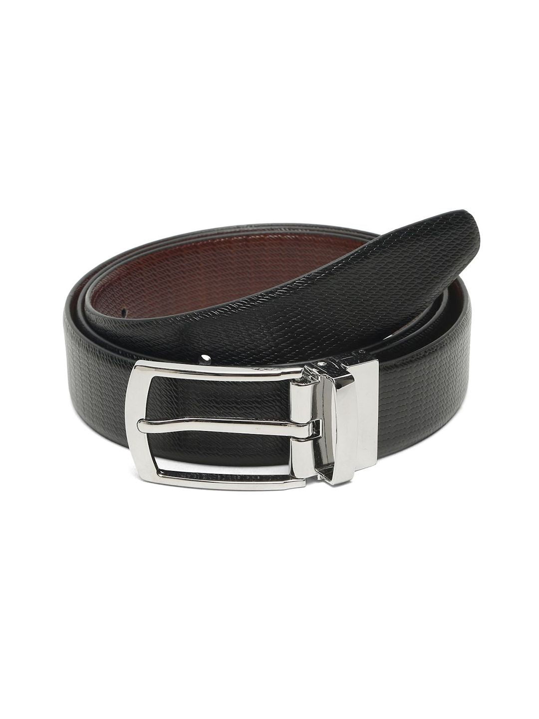 Teakwood Leathers Men Textured Leather Reversible Formal Belt