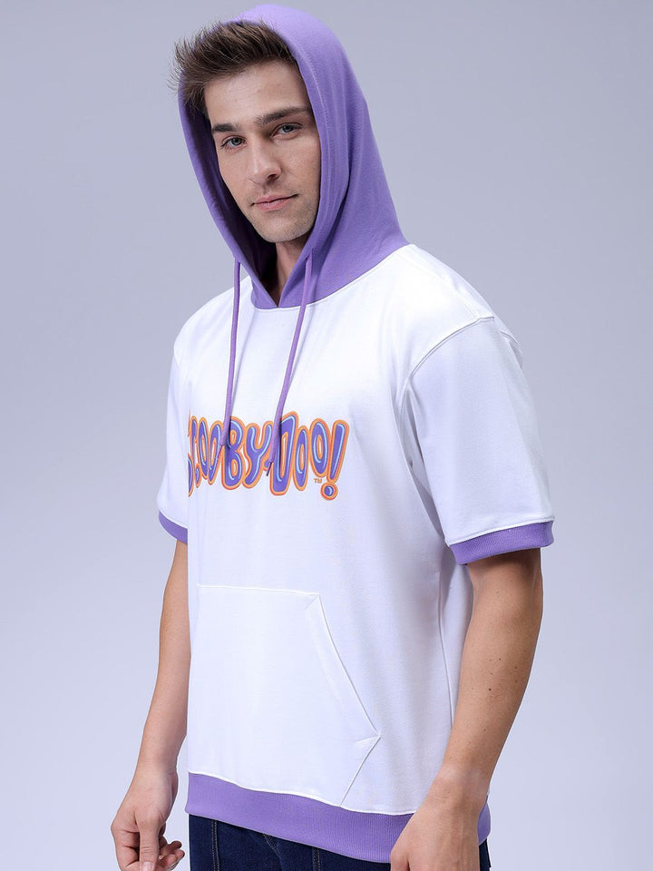 The Indian Garage Co Men Oversized Scooby-Doo Printed Overhead Hooded Sweatshirt