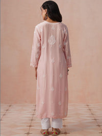 Rumah Wanita Chikankari Motif Etnik Bersulam Kurta Chikankari