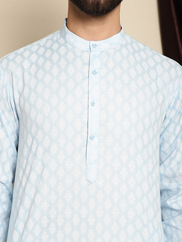 Anouk Ethnic Motifs Printed Band Collar Straigt Kurta